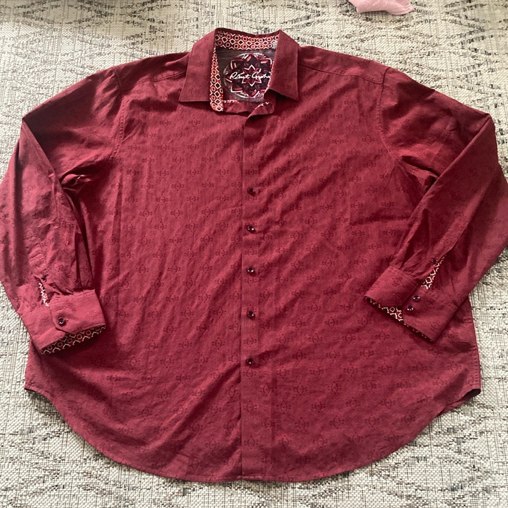 Robert Graham Men’s Button Up Flip Cuff Long Sleeve Shirt * Size 2XL